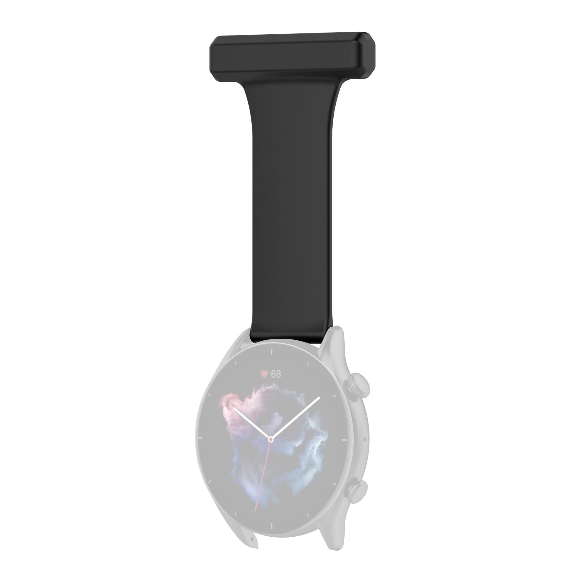 For Huawei Watch GT Runner/Samsung Galaxy Watch3 45mm Pin Style 22mm Doctor Nurse Watch Silicone Strap Hanging Buckle