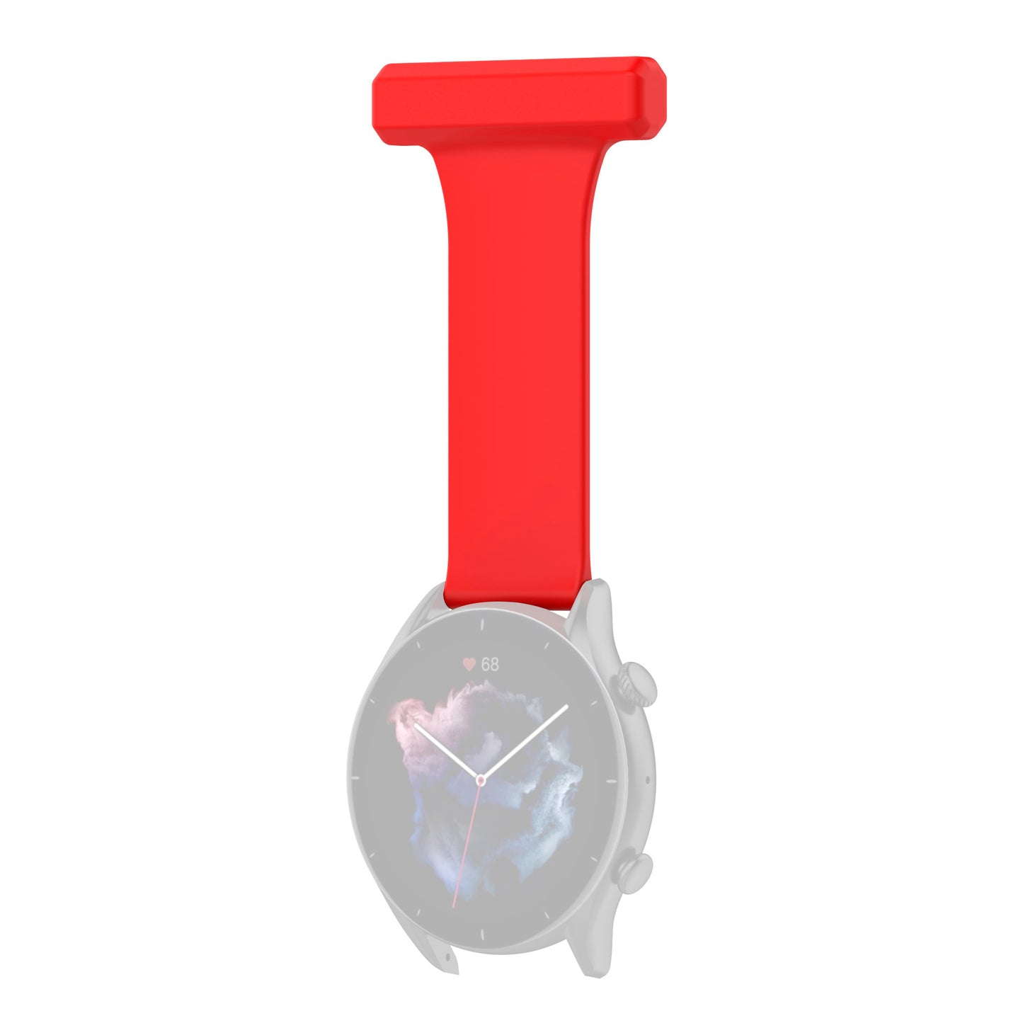 For Huawei Watch GT Runner/Samsung Galaxy Watch3 45mm Pin Style 22mm Doctor Nurse Watch Silicone Strap Hanging Buckle