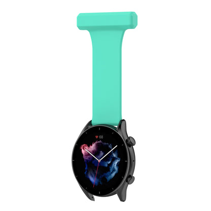 For Huawei Watch GT Runner/Samsung Galaxy Watch3 45mm Pin Style 22mm Doctor Nurse Watch Silicone Strap Hanging Buckle