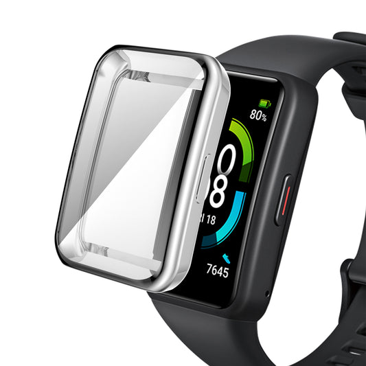 For Huawei Band 6/Band 6 Pro/Band 7/Honor 6 Anti-fall Shockproof Electroplating Transparent Watch Case