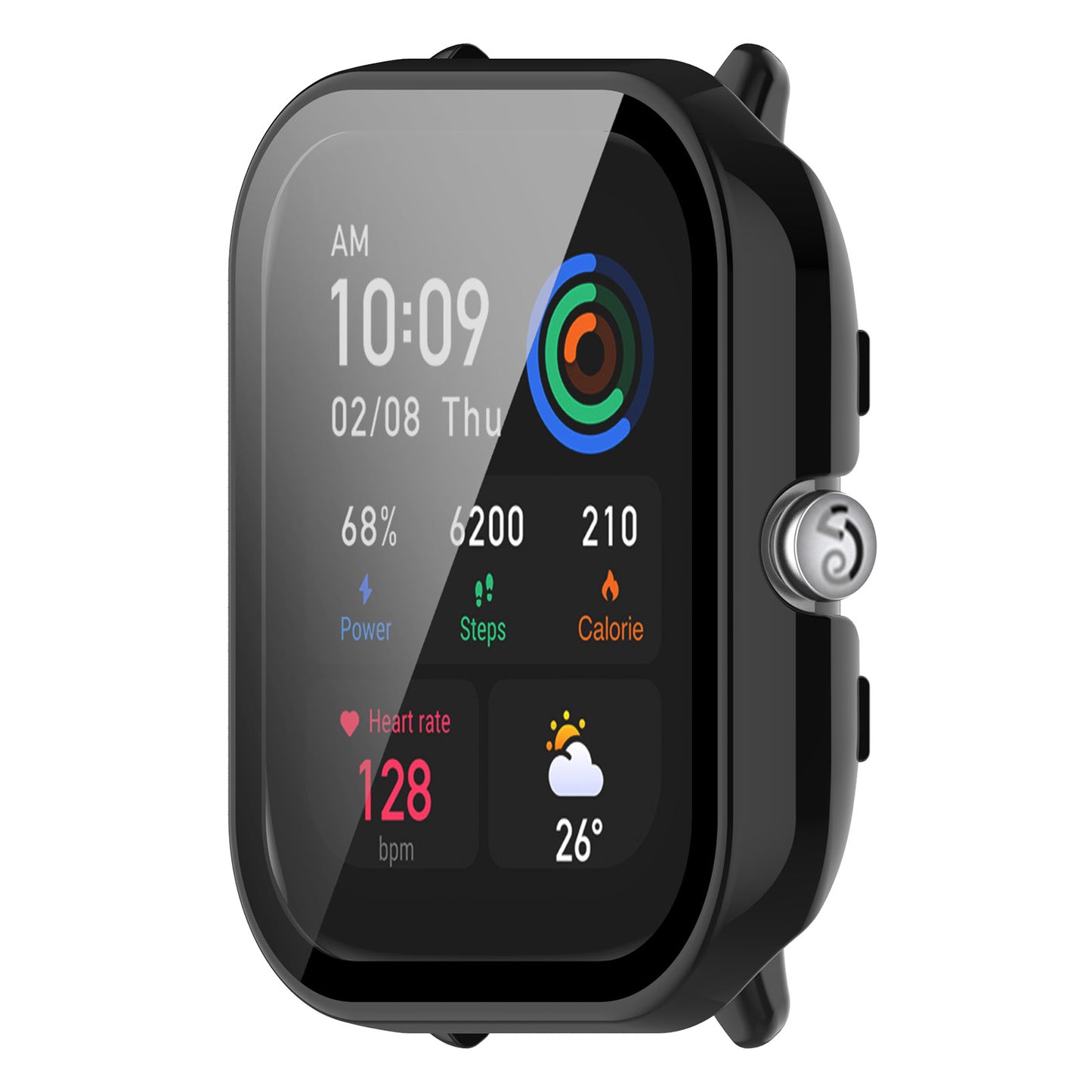 For Huami Amazfit GTS 4 Mini Hard PC Anti-dust Watch Case Cover with HD Anti-wear Tempered Glass Film