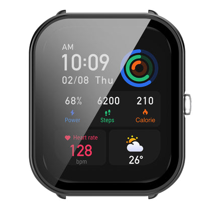For Huami Amazfit GTS 4 Mini Hard PC Anti-dust Watch Case Cover with HD Anti-wear Tempered Glass Film