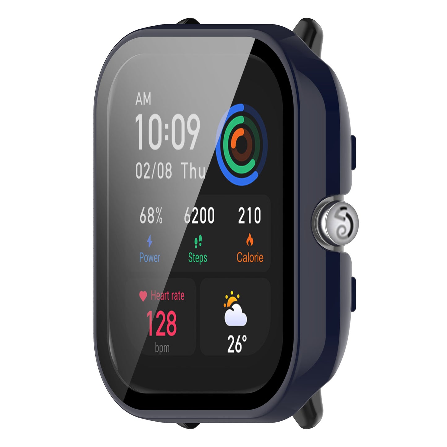 For Huami Amazfit GTS 4 Mini Hard PC Anti-dust Watch Case Cover with HD Anti-wear Tempered Glass Film