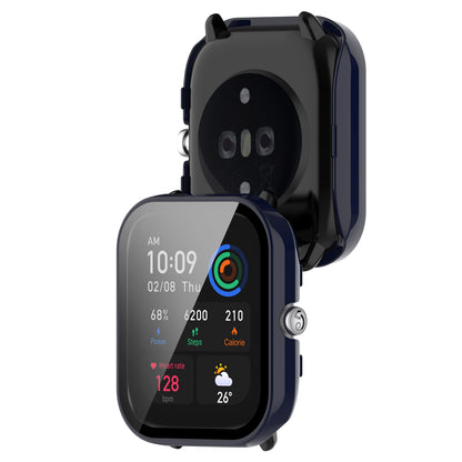 For Huami Amazfit GTS 4 Mini Hard PC Anti-dust Watch Case Cover with HD Anti-wear Tempered Glass Film