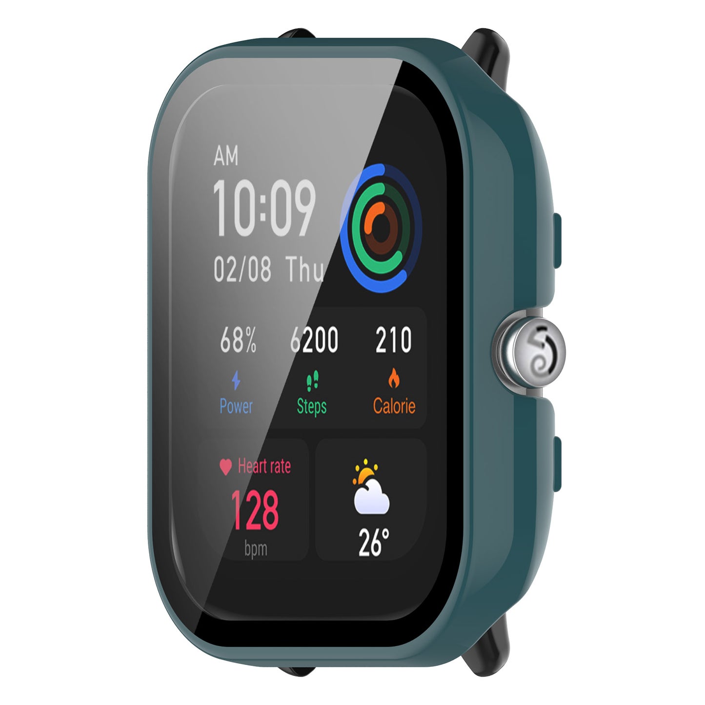 For Huami Amazfit GTS 4 Mini Hard PC Anti-dust Watch Case Cover with HD Anti-wear Tempered Glass Film