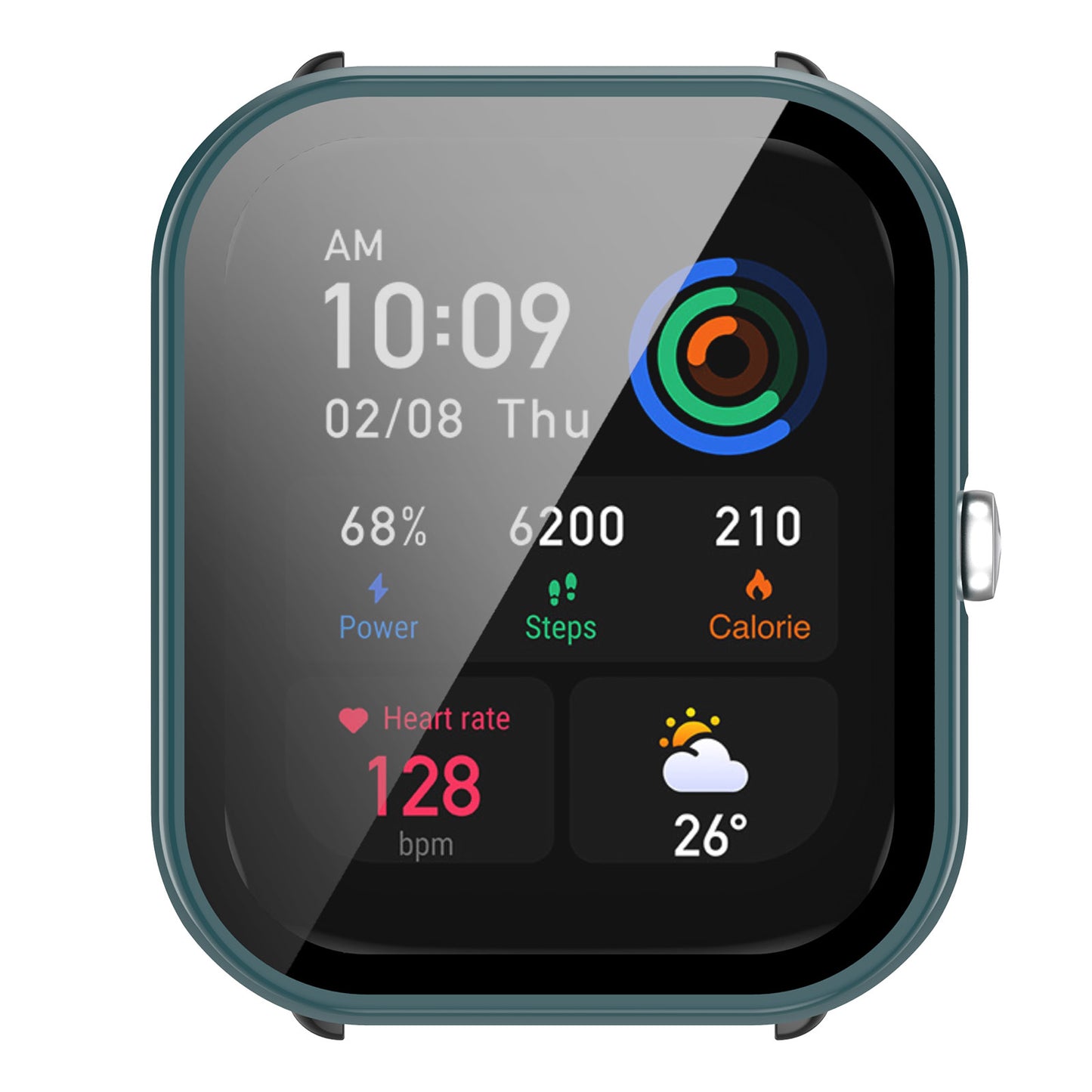 For Huami Amazfit GTS 4 Mini Hard PC Anti-dust Watch Case Cover with HD Anti-wear Tempered Glass Film