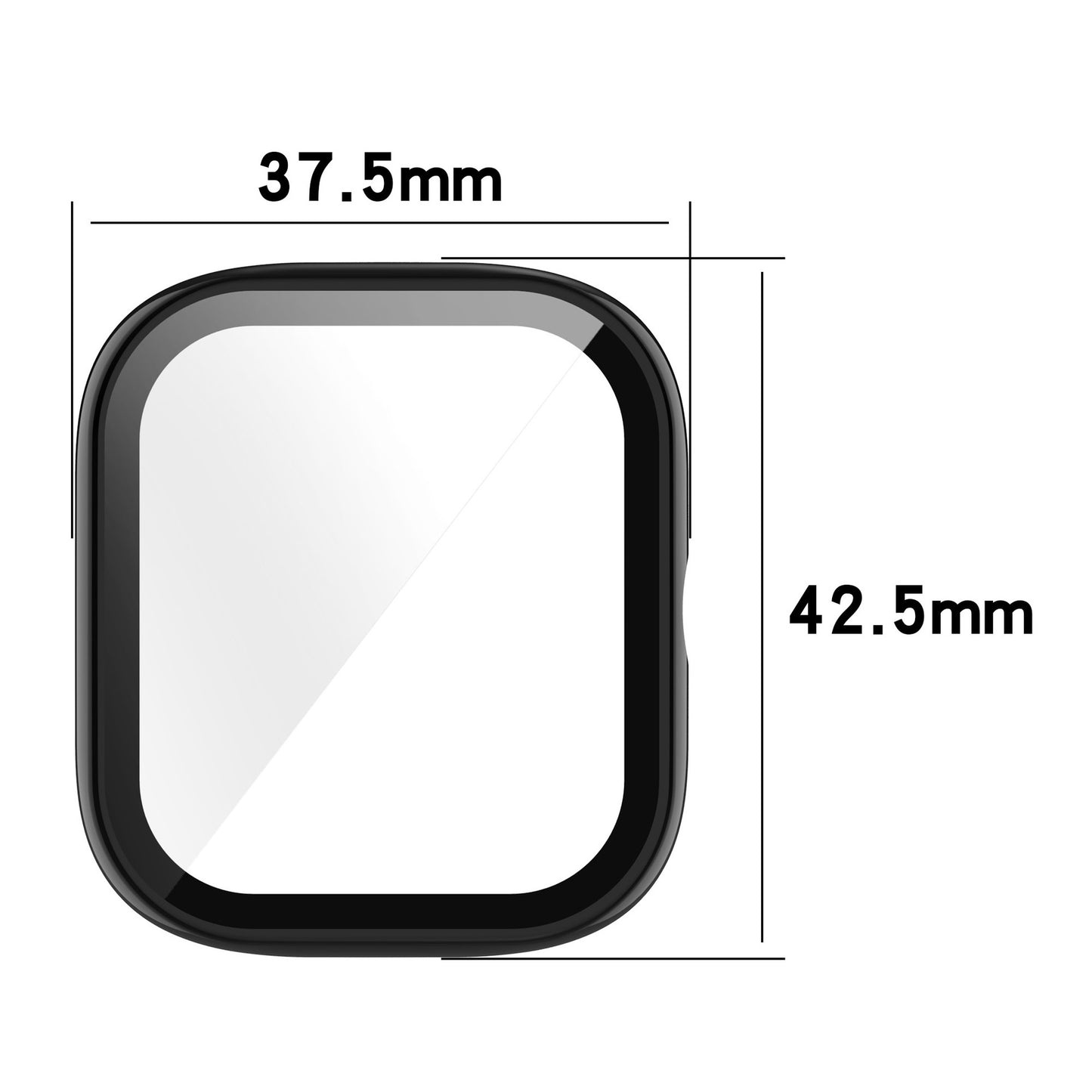 For Huami Amazfit GTS 4 Mini Hard PC Anti-dust Watch Case Cover with HD Anti-wear Tempered Glass Film