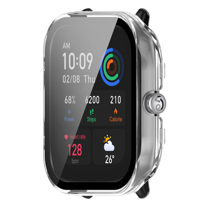 For Huami Amazfit GTS 4 Mini Hard PC Anti-dust Watch Case Cover with HD Anti-wear Tempered Glass Film
