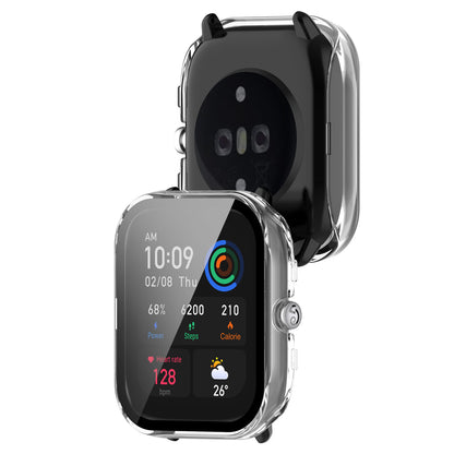 For Huami Amazfit GTS 4 Mini Hard PC Anti-dust Watch Case Cover with HD Anti-wear Tempered Glass Film