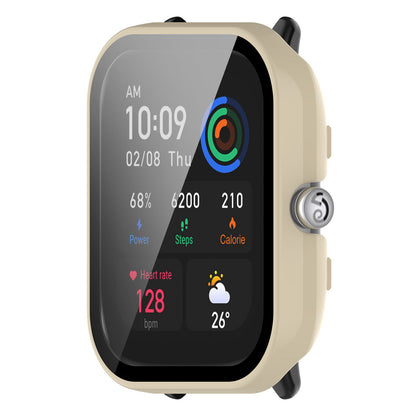 For Huami Amazfit GTS 4 Mini Hard PC Anti-dust Watch Case Cover with HD Anti-wear Tempered Glass Film