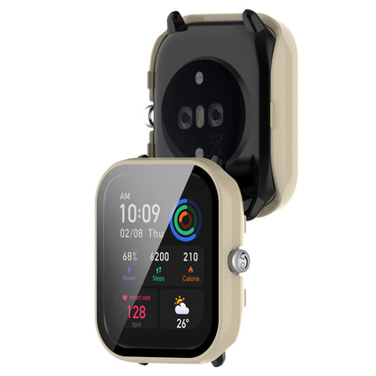 For Huami Amazfit GTS 4 Mini Hard PC Anti-dust Watch Case Cover with HD Anti-wear Tempered Glass Film