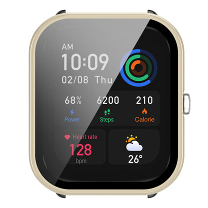 For Huami Amazfit GTS 4 Mini Hard PC Anti-dust Watch Case Cover with HD Anti-wear Tempered Glass Film