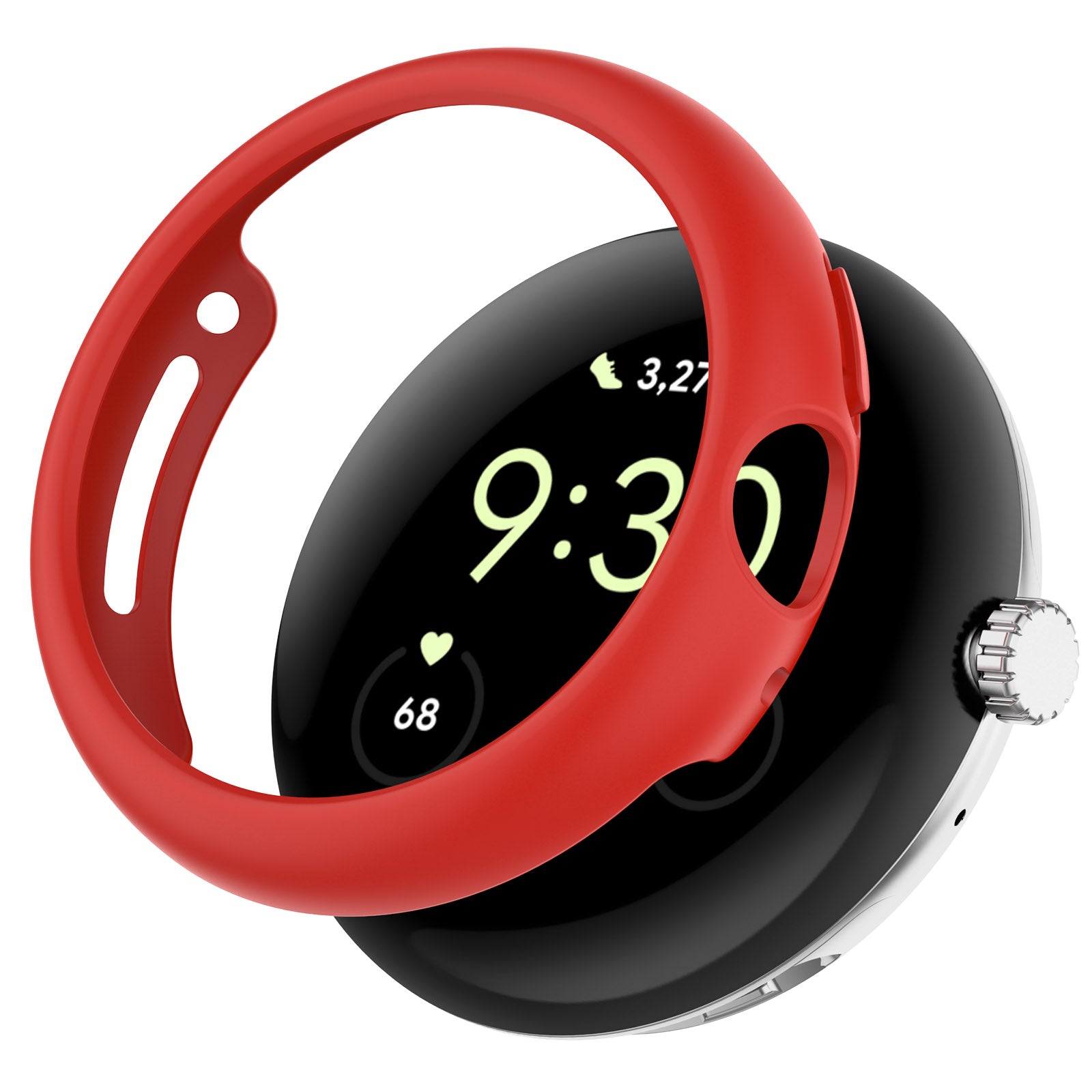 For Google Pixel Watch Half Cover Hard PC Watch Case Anti-scratch Hollow Protective Cover Frame