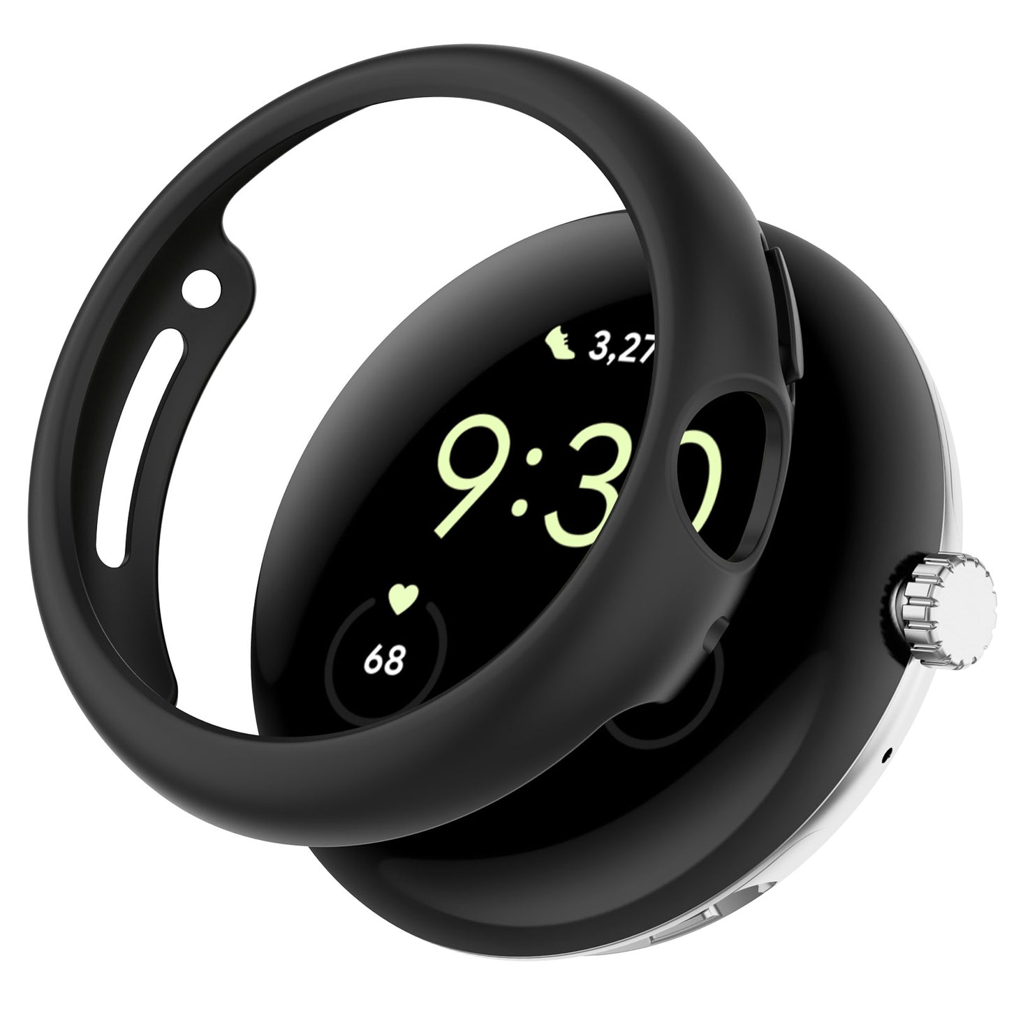 For Google Pixel Watch Half Cover Hard PC Watch Case Anti-scratch Hollow Protective Cover Frame