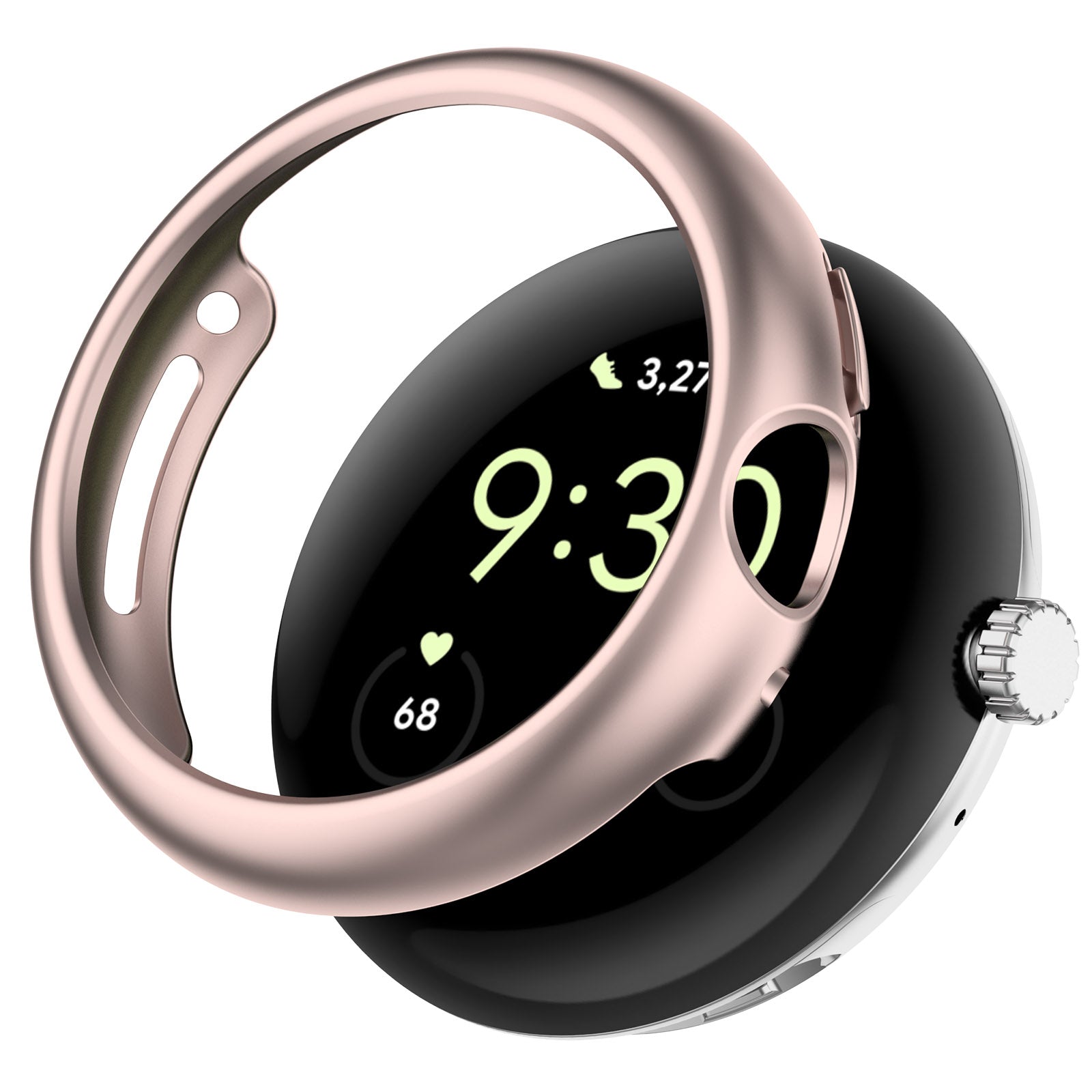 For Google Pixel Watch Half Cover Hard PC Watch Case Anti-scratch Hollow Protective Cover Frame