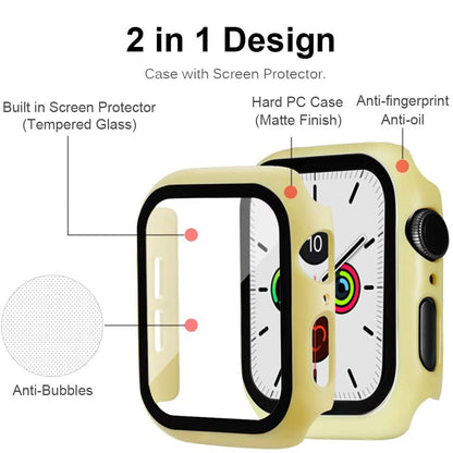 2-in-1 Frame PC + Tempered Glass Protector Watch Case for Apple Watch Series 3/2/1 42mm