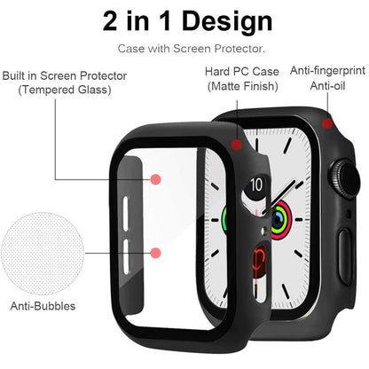 2-in-1 Frame PC + Tempered Glass Protector Watch Case for Apple Watch Series 3/2/1 42mm