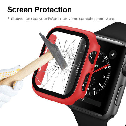 2-in-1 Frame PC + Tempered Glass Protector Watch Case for Apple Watch Series 3/2/1 42mm
