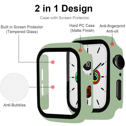 2-in-1 Frame PC + Tempered Glass Protector Watch Case for Apple Watch Series 3/2/1 42mm
