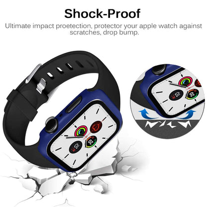 2-in-1 Frame PC + Tempered Glass Protector Watch Case for Apple Watch Series 3/2/1 42mm