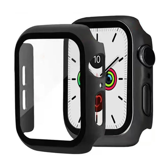 2-in-1 Hard PC Frame + Tempered Glass Scratch-resistant Screen Protector Watch Case for Apple Watch Series 7 45mm / Series 8 45mm
