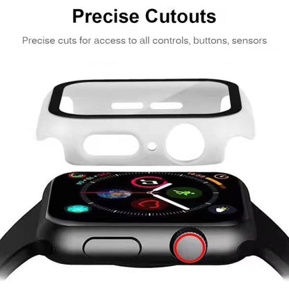 2-in-1 Hard PC Frame + Tempered Glass Scratch-resistant Screen Protector Watch Case for Apple Watch Series 7 45mm / Series 8 45mm