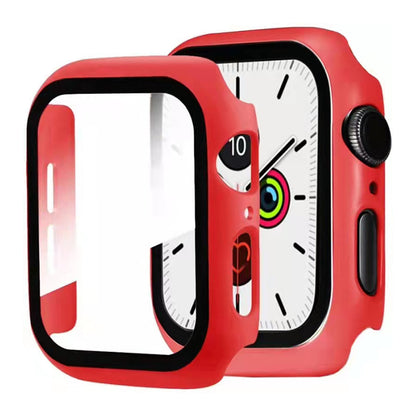 2-in-1 Hard PC Frame + Tempered Glass Scratch-resistant Screen Protector Watch Case for Apple Watch Series 7 45mm / Series 8 45mm