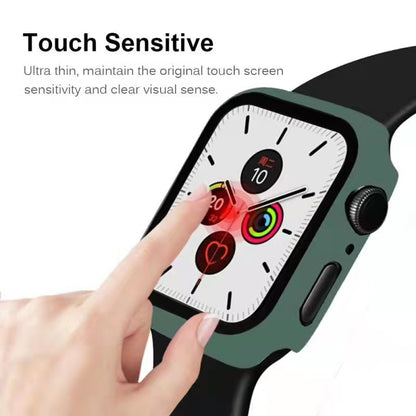 2-in-1 Hard PC Frame + Tempered Glass Scratch-resistant Screen Protector Watch Case for Apple Watch Series 7 45mm / Series 8 45mm