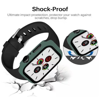 2-in-1 Hard PC Frame + Tempered Glass Scratch-resistant Screen Protector Watch Case for Apple Watch Series 7 45mm / Series 8 45mm