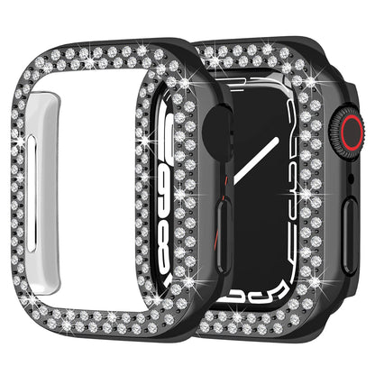 Rhinestone Decor Scratch-resistant PC Watch Case Frame Edge Cover for Apple Watch Series 7 45mm / Series 8 45mm