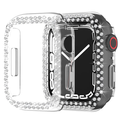 Rhinestone Decor Scratch-resistant PC Watch Case Frame Edge Cover for Apple Watch Series 7 45mm / Series 8 45mm