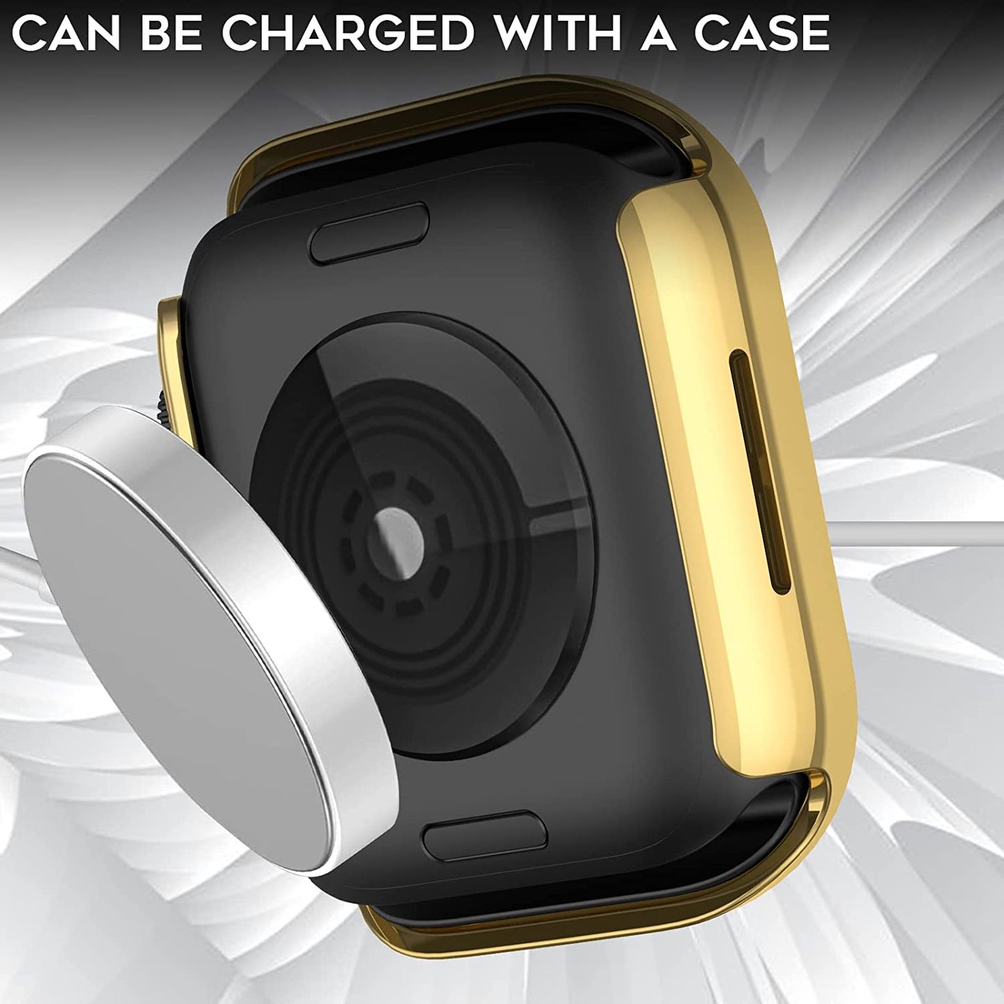 Rhinestone Decor Scratch-resistant PC Watch Case Frame Edge Cover for Apple Watch Series 7 45mm / Series 8 45mm