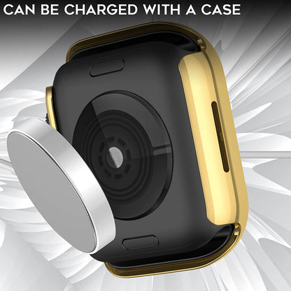 Rhinestone Decor Scratch-resistant PC Watch Case Frame Edge Cover for Apple Watch Series 7 45mm / Series 8 45mm