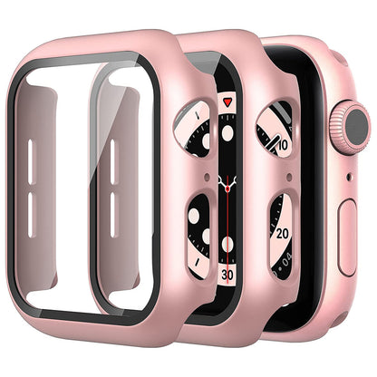 2Pcs Hard PC Smartwatch Frame Case+Tempered Glass Screen Protector Anti-scratch Replacement for Apple Watch Series 7 45mm / Series 8 45mm