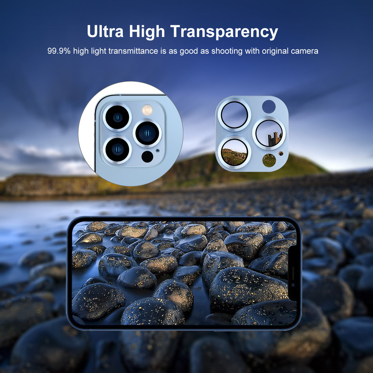 ENKAY HAT PRINCE Camera Lens Protector for iPhone 13 Pro / 13 Pro Max, High Transparency Aluminium Alloy + Tempered Glass Camera Cover Screen Protector
