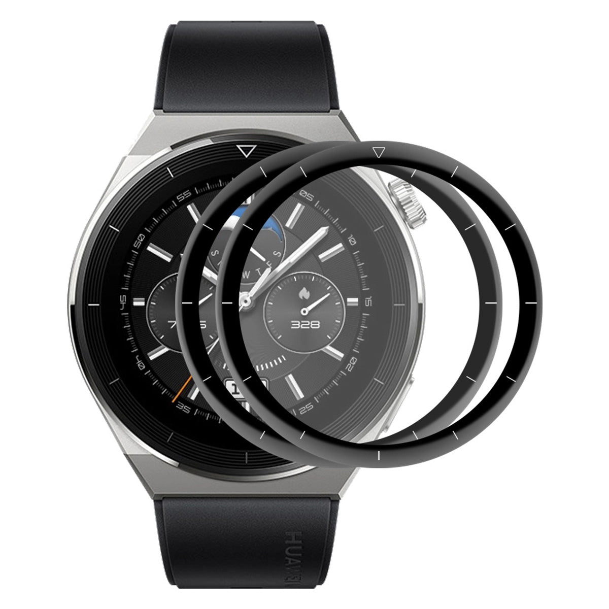 ENKAY HAT PRINCE 2Pcs/Set for Huawei Watch GT 3 Pro 46mm Hydrophobic 3D Curved Soft PC Edge + PMMA Ultra Clear Protective Film Full Coverage Protector