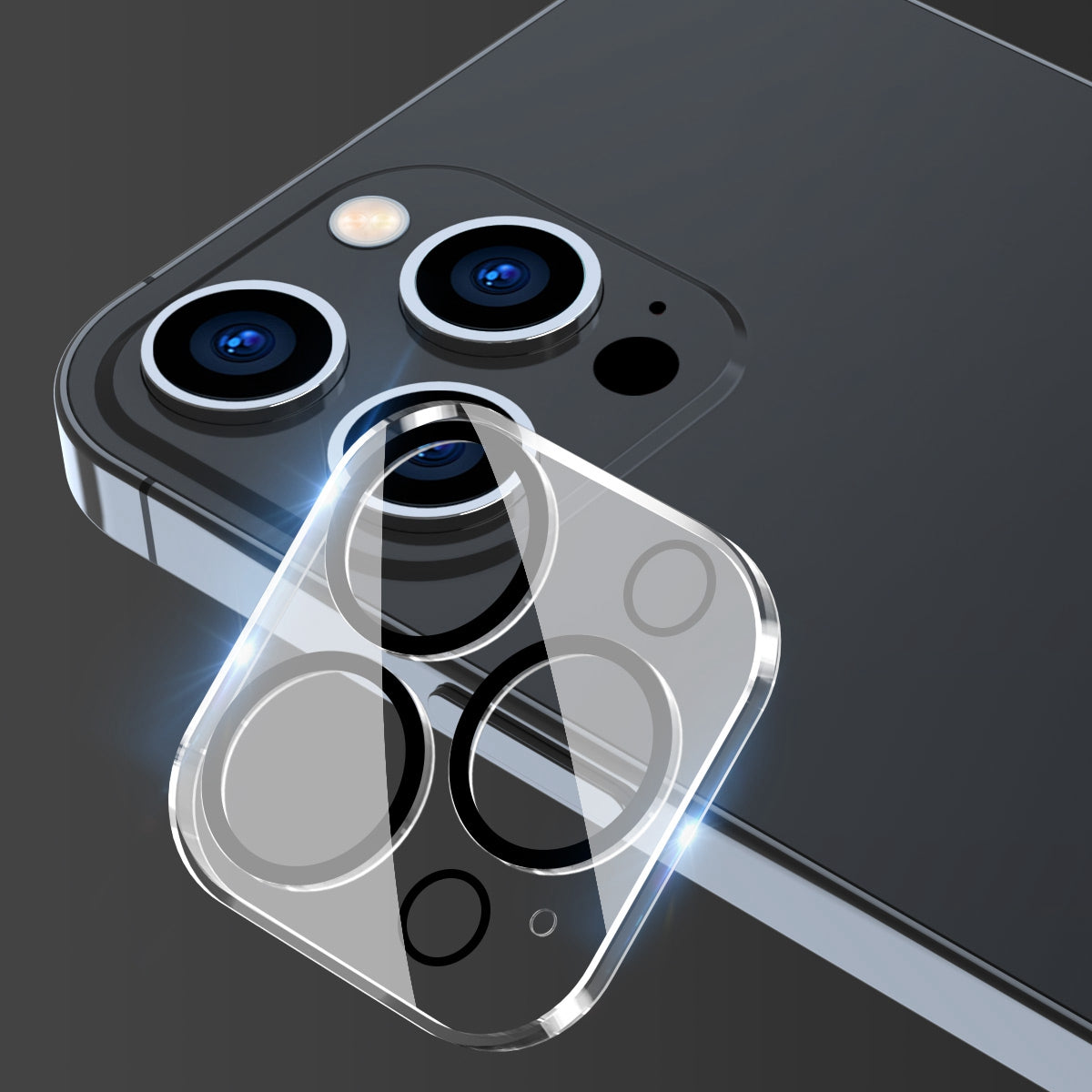 ENKAY HAT-PRINCE 2Pcs/Set for iPhone 14 Pro 6.1 inch/14 Pro Max 6.7 inch Camera Lens Protector Full Cover Tempered Glass Lens Film, Black Ring Version