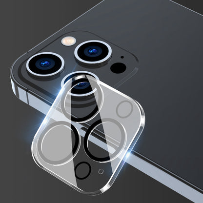 ENKAY HAT-PRINCE 2Pcs/Set for iPhone 14 Pro 6.1 inch/14 Pro Max 6.7 inch Camera Lens Protector Full Cover Tempered Glass Lens Film, Black Ring Version