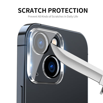 ENKAY HAT-PRINCE 2Pcs / Set for iPhone 14 6.1 inch / 14 Plus 6.7 inch Rear Camera Lens Film Tempered Glass Full Cover Lens Protector, Black Ring Version