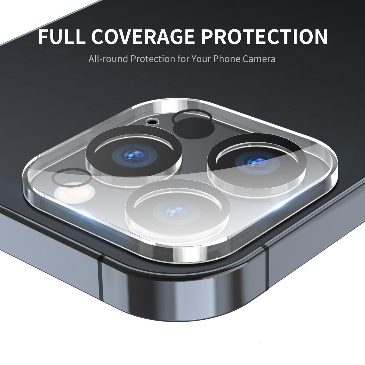 ENKAY HAT-PRINCE For iPhone 14 Pro 6.1 inch/14 Pro Max 6.7 inch Camera Lens Protector Tempered Glass Full Size Protective Film, Black Ring Version