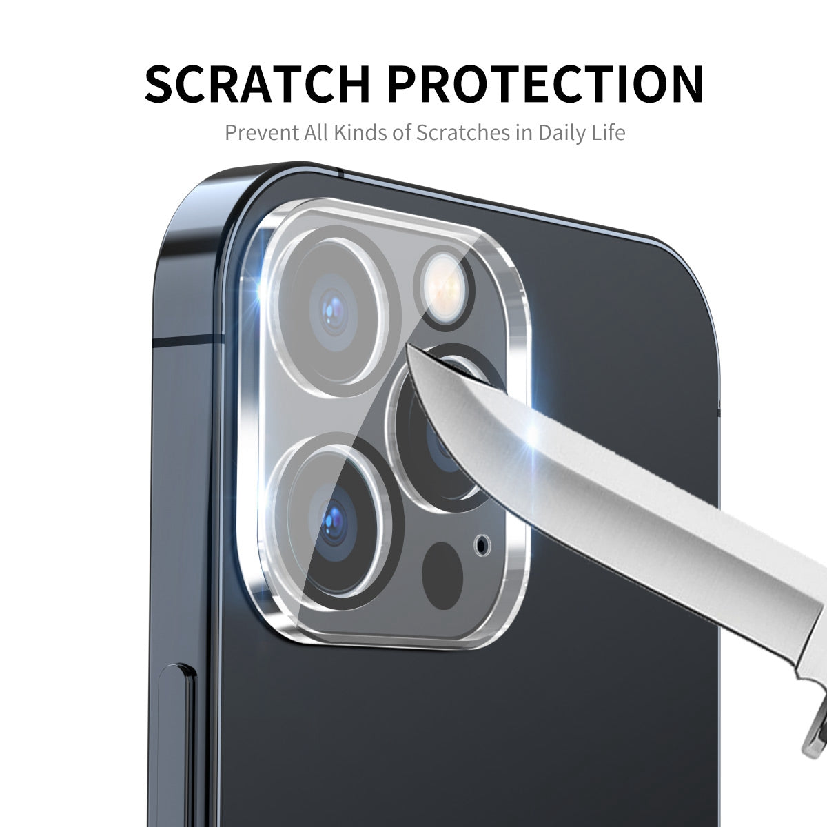 ENKAY HAT-PRINCE For iPhone 13 Pro 6.1 inch/13 Pro Max 6.7 inch Full Cover Camera Lens Protector Clear Tempered Glass Film, Black Ring Version