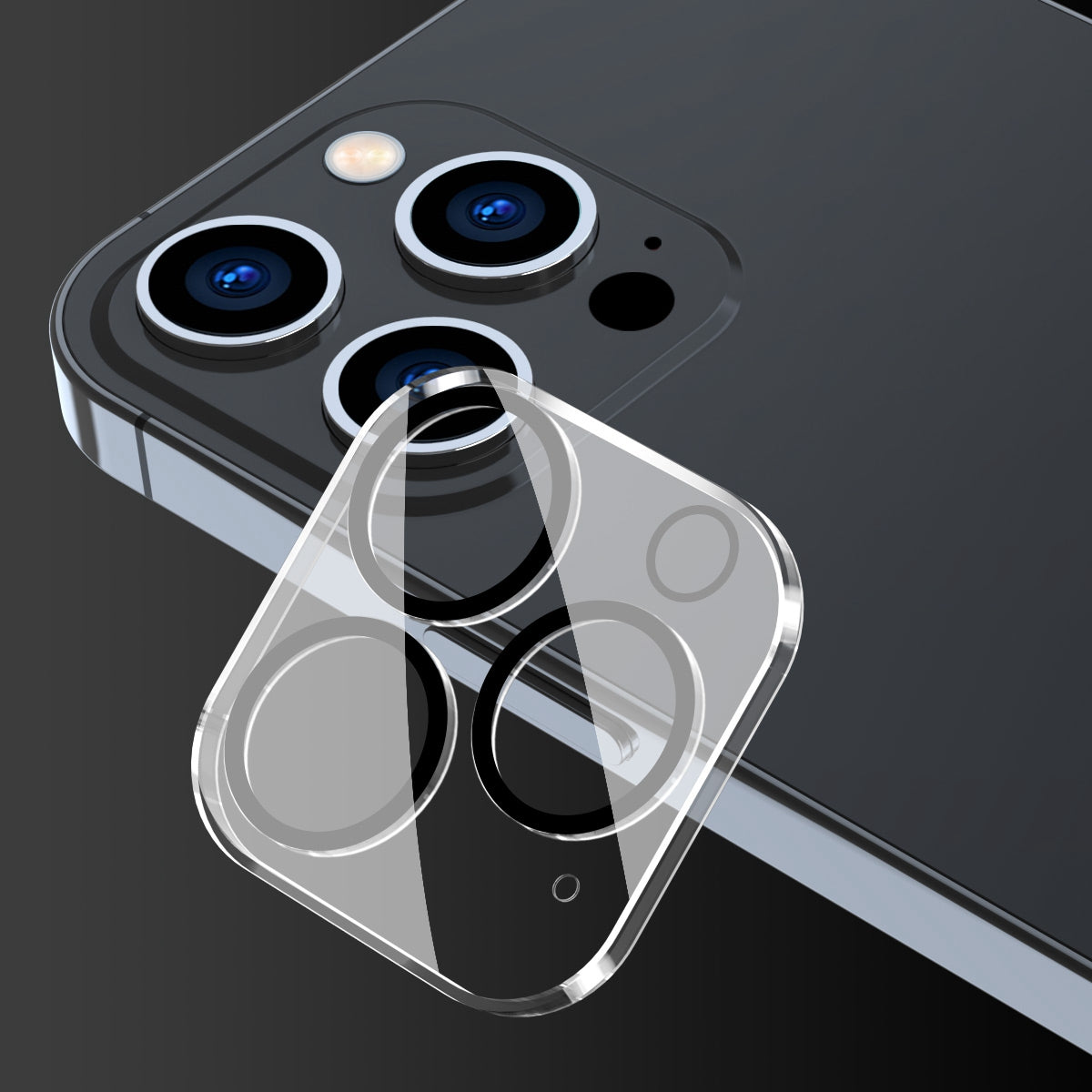 ENKAY HAT-PRINCE For iPhone 13 Pro 6.1 inch/13 Pro Max 6.7 inch Full Cover Camera Lens Protector Clear Tempered Glass Film, Black Ring Version