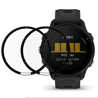 2Pcs / Set HD Screen Protector for Garmin Forerunner 955, 3D Curved Edge Clear PMMA Full Coverage Protective Film