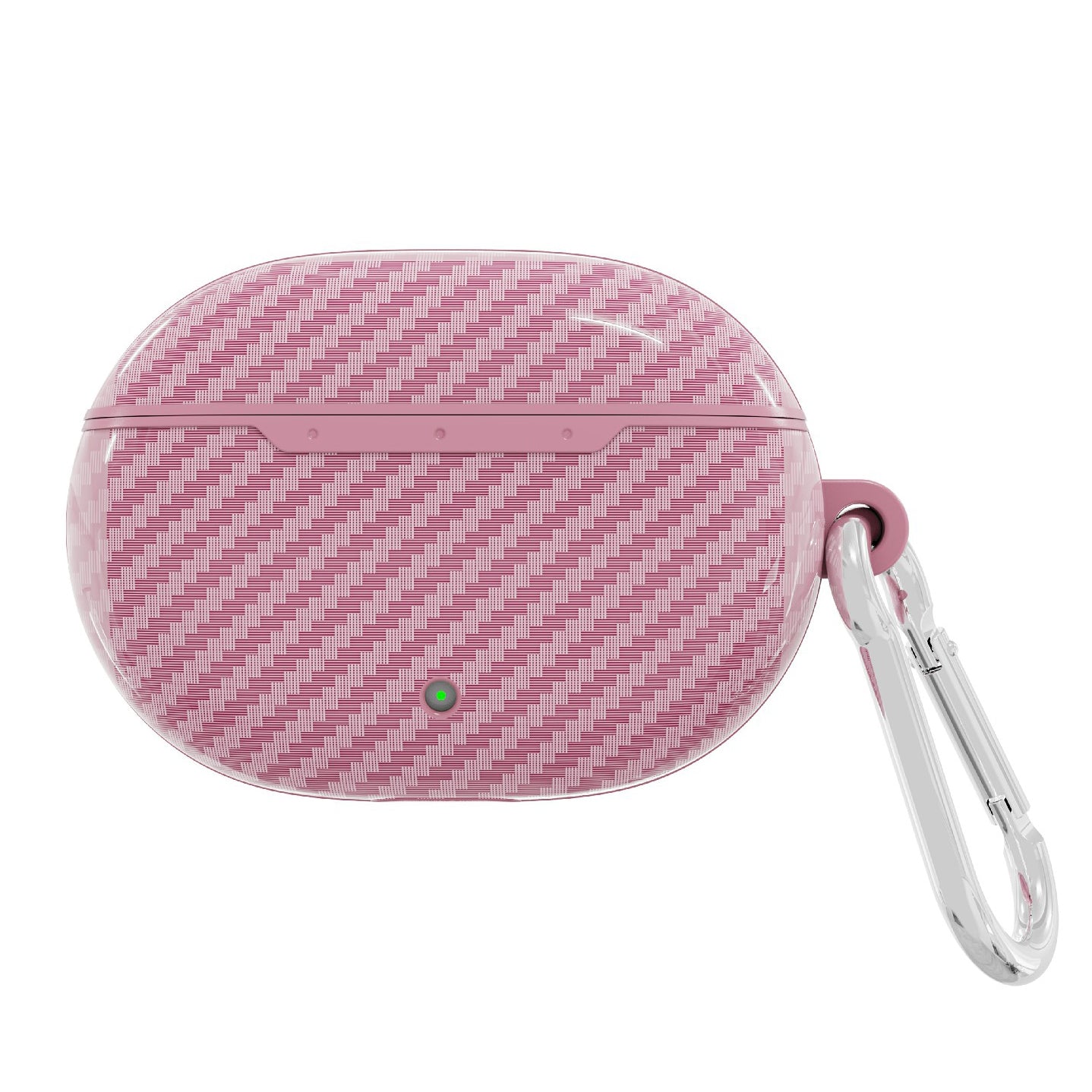Carbon Fiber Texture Protective Case Bluetooth Earphone TPU Cover with Carabiner for Beats Studio Buds