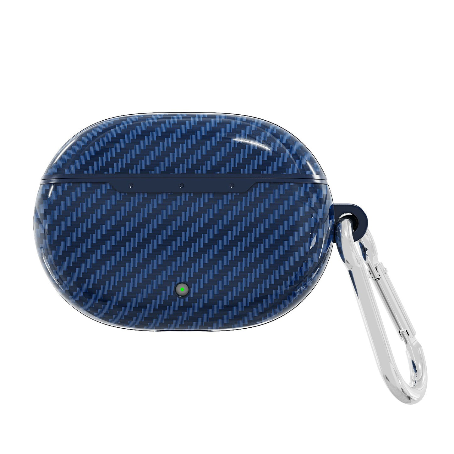 Carbon Fiber Texture Protective Case Bluetooth Earphone TPU Cover with Carabiner for Beats Studio Buds