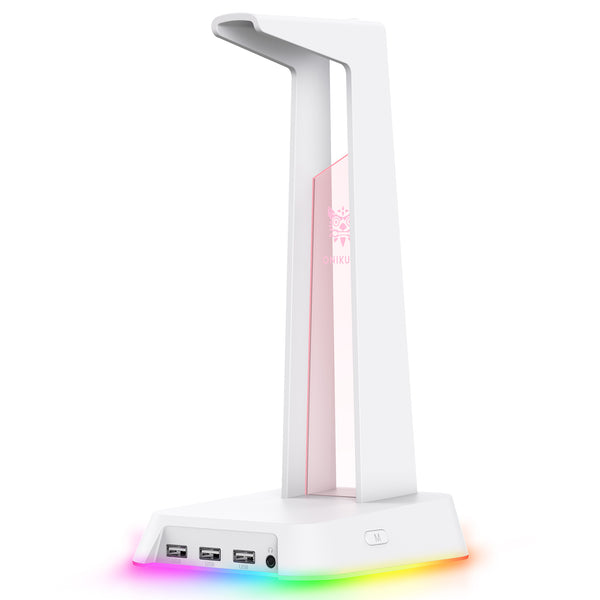 ONIKUMA ST-2 RGB Gaming Headset Stand Headphones Desktop Display Holder with 3 USB and 3.5mm AUX Port