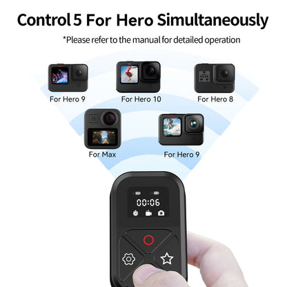 TELESIN GP-RMT-T10 T10 80M WiFi Bluetooth Remote Controller with Display for GoPro Hero 10/9/8/Max
