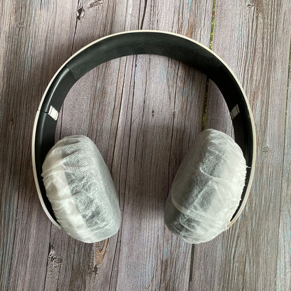 100Pcs/Set Non-Woven Sanitary Headset Ear Cover Disposable Stretch Covers Dust-proof for On-Ear Headphones with 6.5-7.5cm Earpads