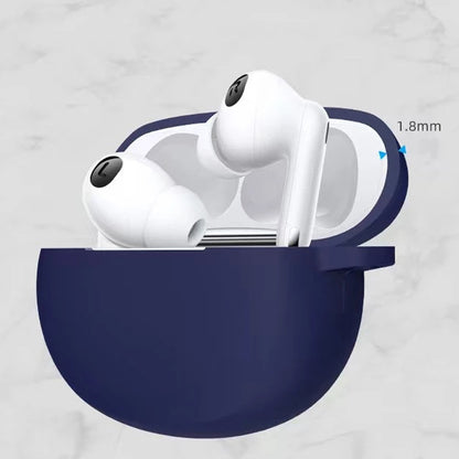 For Oppo Enco X2 Bluetooth Earphone Anti-drop Silicone Case Charging Box Cover with Anti-loss Buckle