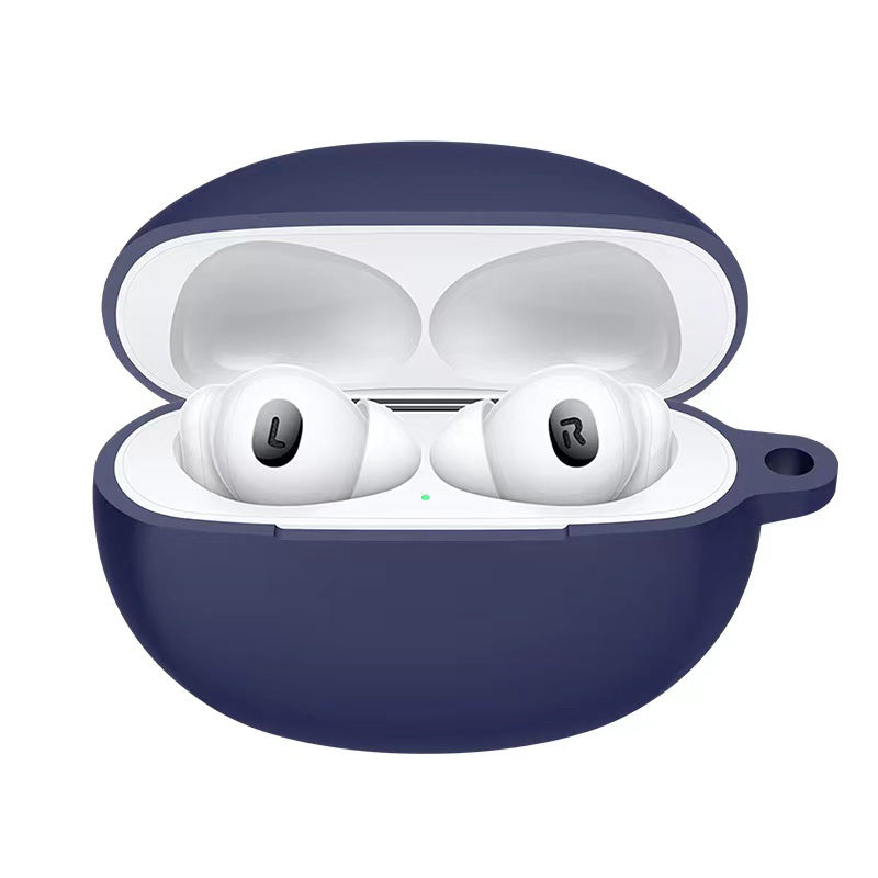For Oppo Enco X2 Bluetooth Earphone Anti-drop Silicone Case Charging Box Cover with Anti-loss Buckle